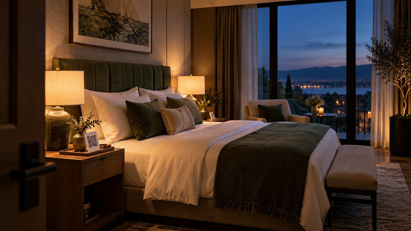 Hotel room QR supporting room service and guest requests