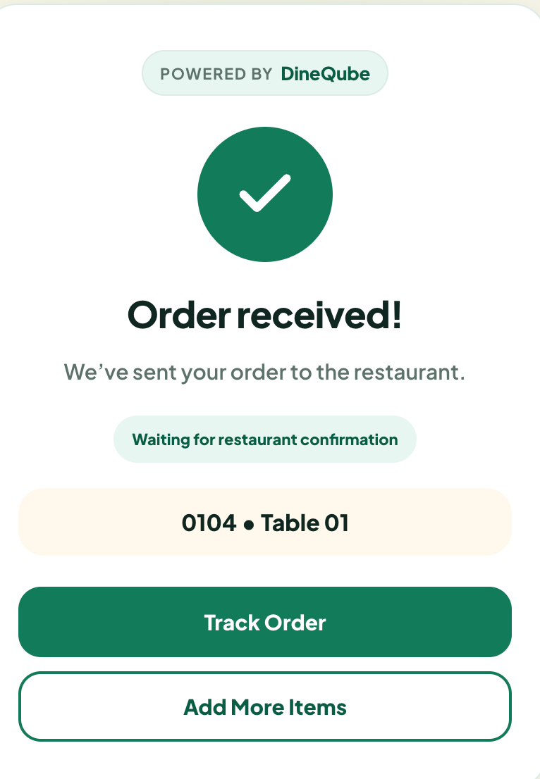Order confirmation